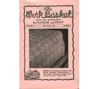 Vintage 1949 The WorkBasket Magazine Lot March Vol 14‎ Crochet Knitting Craft